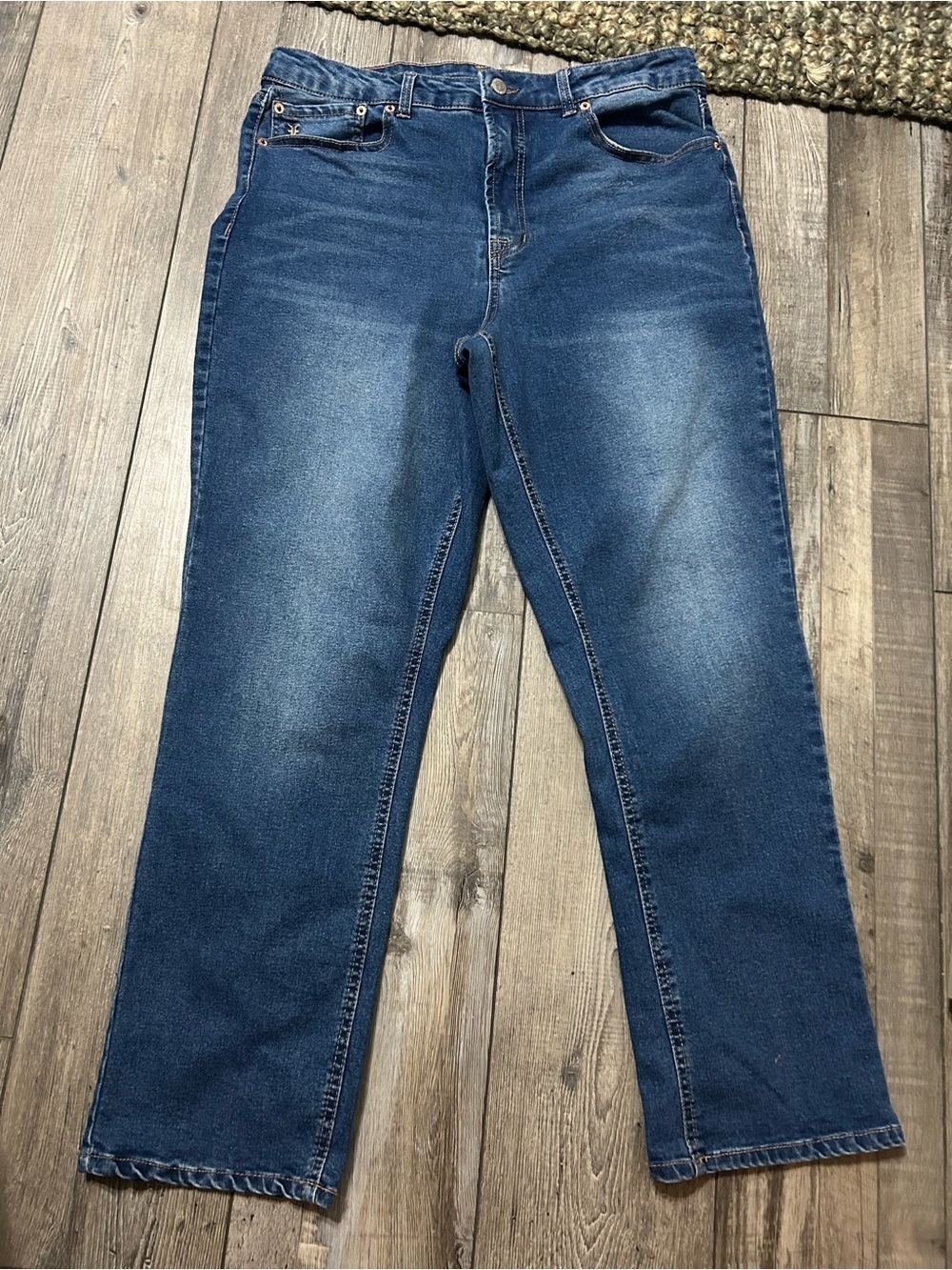 FRYE Women's Stretch High Rise straight Leg Regular Fit Blue Denim Jeans